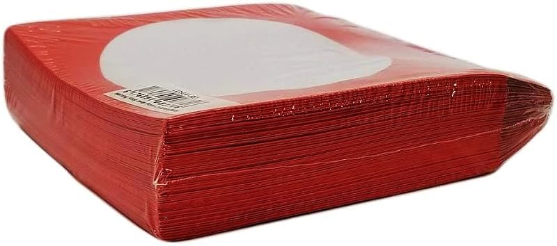 BestDuplicator Black CD/DVD Paper Sleeves with Clear Window - 100 Pack