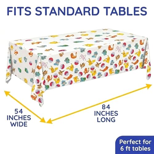 Pokemon Table Cloth 2-Pack - 54 x 84-Inch Birthday Party Decor
