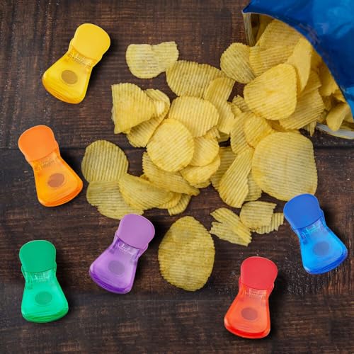 Farberware Wide Bag Clips Set of 6 - Magnetic Food Sealer & Kitchen Organizer