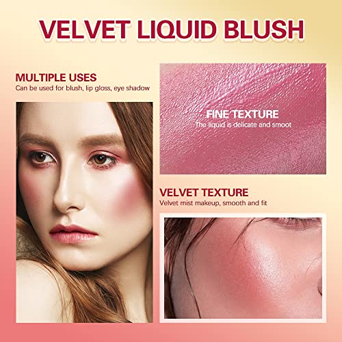 RILIMIOO Liquid Blush Wand - Soft Velvet Cream Face Cheek Tint (2#)