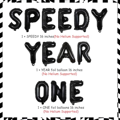 One Speedy Year Birthday Balloons - Race Car Theme Decorations