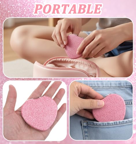 Pink Heart Compact Mirror - Double-Sided Travel Makeup Mirror