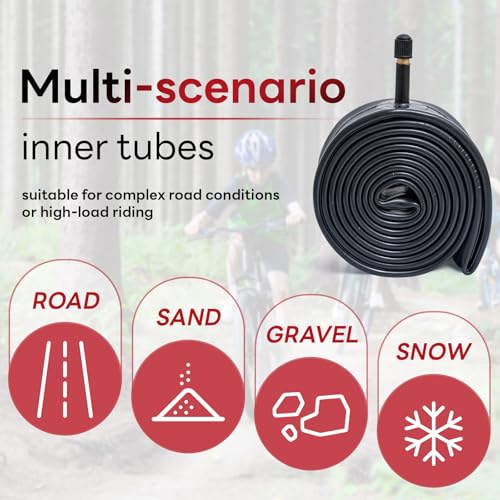 24x1.50 24x1.75 AV32mm Inch Bike Tube, 24" Replacement Bicycle Tube (Single), Reliable 24 x 1.50-1.75 Bike Inner Tube Schrader Valve for City/Road/Cruiser/Mountain Cycling Scenarios