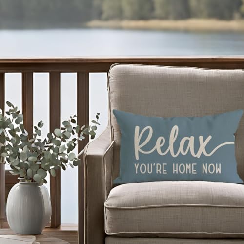 PANDICORN Decorative Throw Pillow Covers 12x20 Inch Set of 2 - Dusty Blue