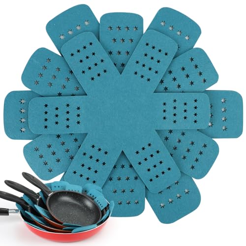 BYKITCHEN Pot Pan Protectors - 6pcs Set, 12/14/16 inch, Cyan