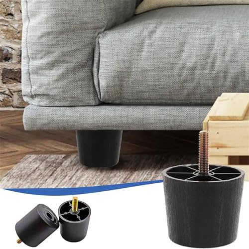 4-Pack Black Sofa Legs Replacement for Couch & Furniture