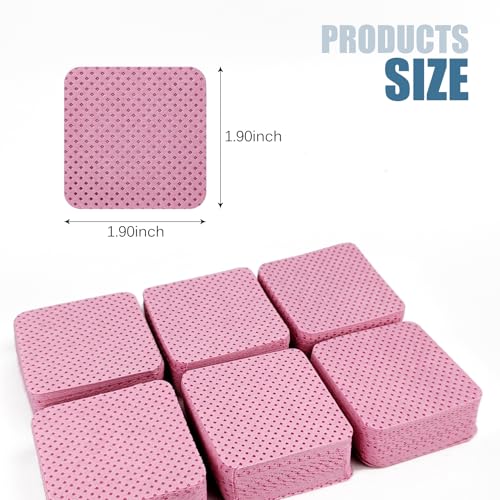 Lint Free Nail Wipes 300 Pcs Non-Woven Polish Remover Pads Pink