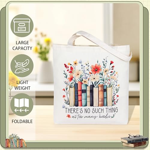 Book Lover Canvas Tote Bag - Aesthetic Bookish Gift for Readers
