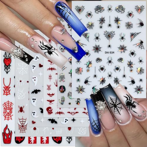 Halloween Nail Art Stickers Gothic Ghost Spider Web Decals