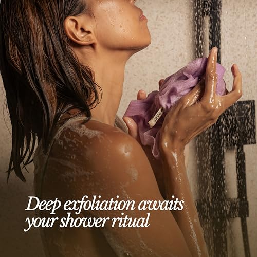 Bare Botanics Extra Long Exfoliating Shower Towel 2-Pack