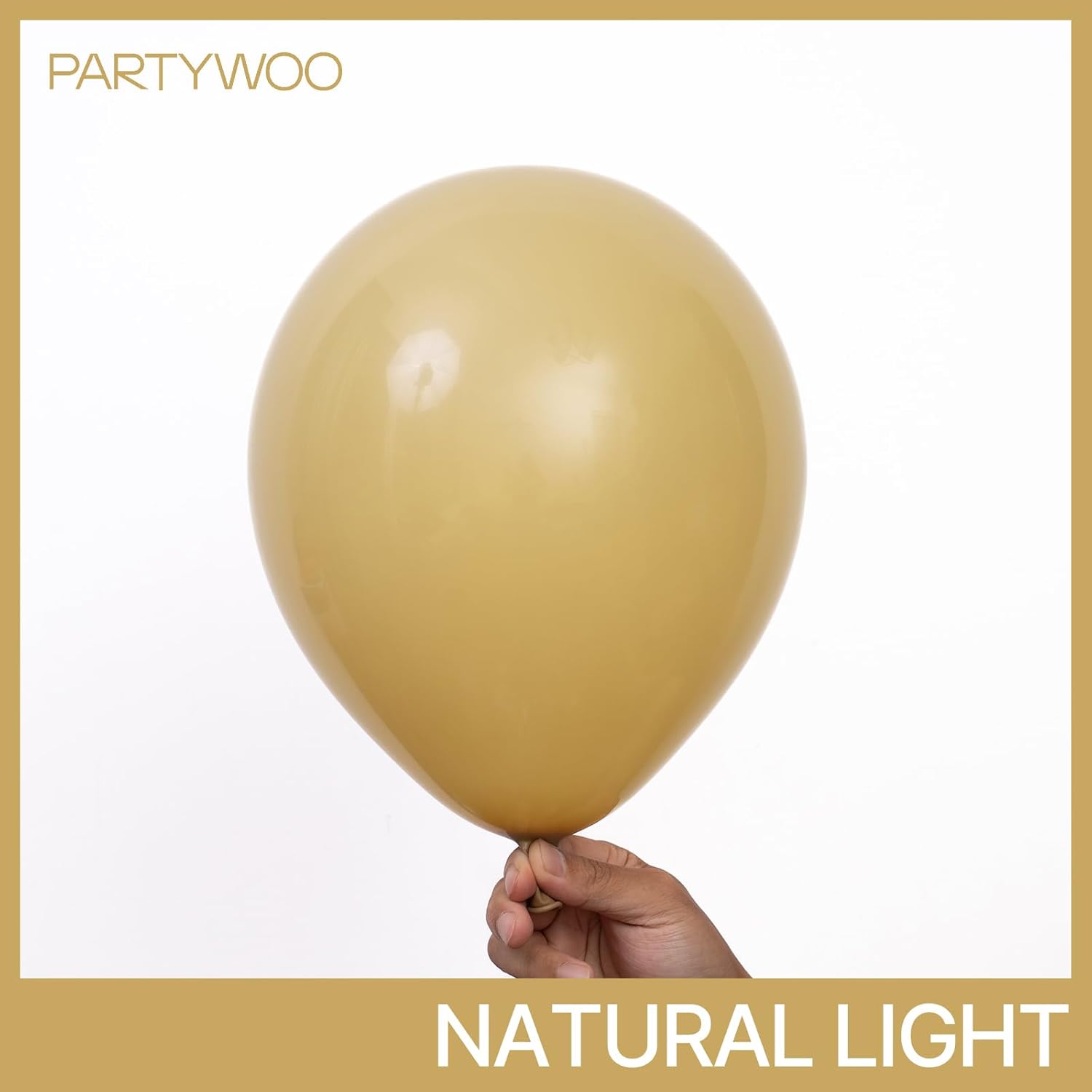 PartyWoo Tan Balloons - 50pcs 12 Inch Light Brown Latex Helium Balloons for Weddings & Baby Showers