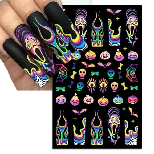 IDDFEVE Halloween Nail Art Stickers 3D Self-Adhesive Decals - 5 Sheets