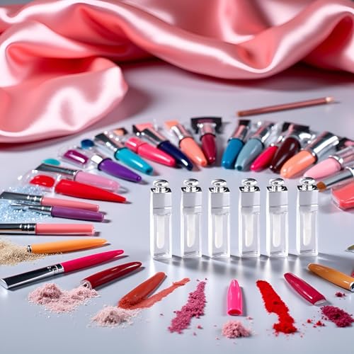 PurYupearl 6 Pcs 3ml Empty Clear Lip Gloss Tubes and Refillable Containers