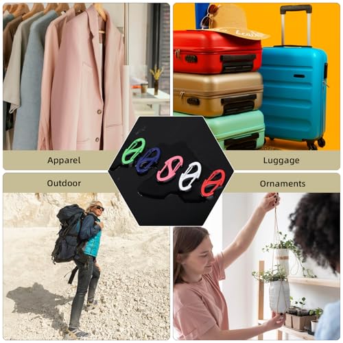 20 Pcs Alloy S Carabiner Clips, Dual Opening Design, Keychain Spring Snap Hooks Mini Carabiner Clip, for Dual Wire Gate Clip Interlocking Keychain Clip Tiny Clip Attachment (Color)