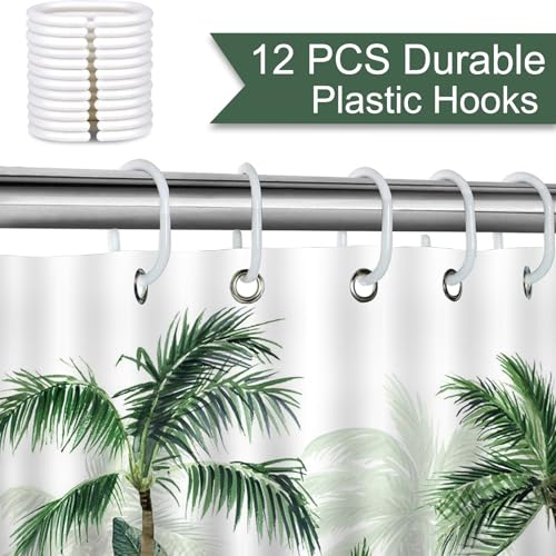Mocsicka Tropical Palm Tree Shower Curtain, Waterproof Fabric, 72x72 Inch