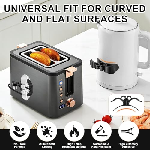 8-Pack Appliance Cord Organizer - Adhesive Cord Wrap for Kitchen Appliances