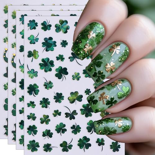 St. Patrick's Day Self-Adhesive Nail Art Stickers Shamrock 4-Pack