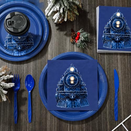 Christmas Train Napkins Bulk Pack 50 - 8.5 x 4 Inch Holiday Party Supplies