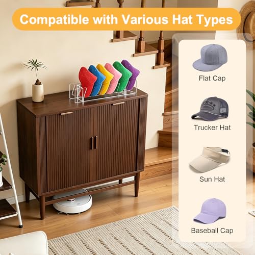 Acrylic Hat Organizer Rack - 2-Pack Clear Cap Storage for 14 Baseball Caps