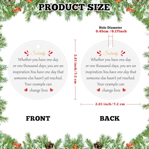 Ceramic Sobriety Ornament - Recovery Gift for Men & Women