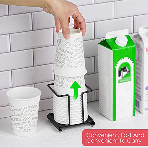 Adorila Metal Cup Dispenser Stand for Disposable Cups & Lids - Black