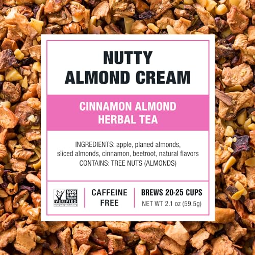 Nutty Almond Cream Herbal Tea – Premium Loose Leaf, Caffeine-Free, 2.1 oz