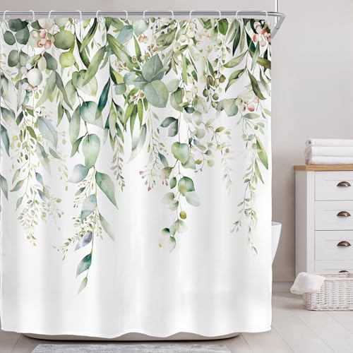 Sage Green Eucalyptus Shower Curtain Set - 72" x 72"