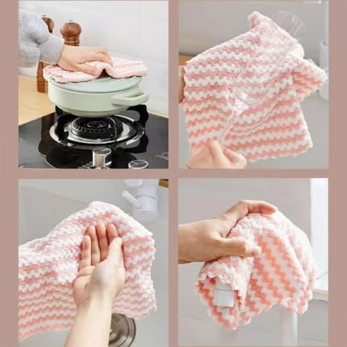 Tihzheoy 21 Pack Microfiber Dish Cloths - Super Absorbent, Quick-Dry Kitchen Towels