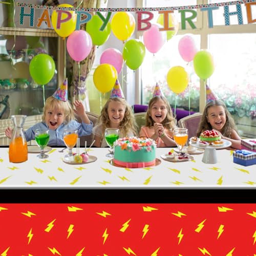 Red Cartoon Animation Tablecloths - 2 Pcs 70.8x42.5 inch for Parties