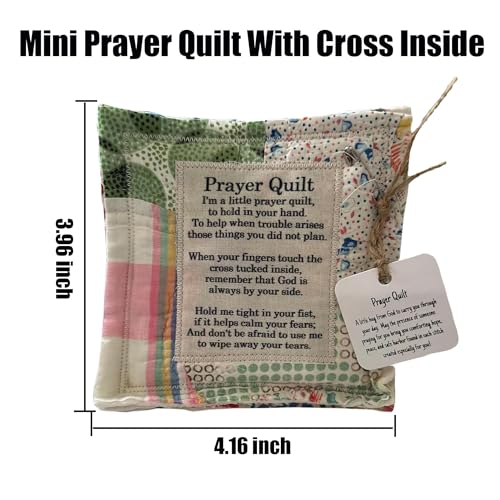Set of 2 Handmade Pocket Prayer Quilts with Cross - Sympathy Gift