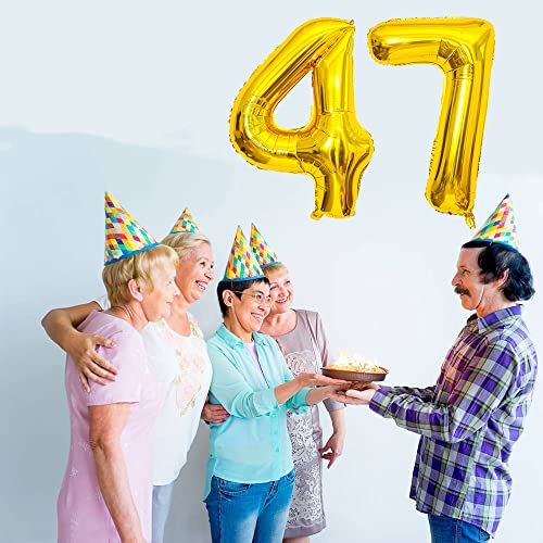 Gold 40 Inch Jumbo Number Balloons 4 & 7 for Birthday & Anniversary
