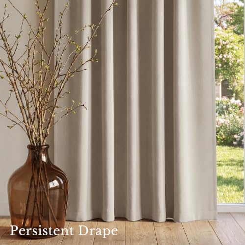 NICETOWN Blackout Curtains - 42"W x 63"L Cream Rod Pocket Drapes (2 Panels)