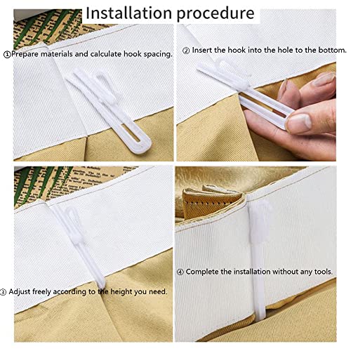 Kuasting 70mm Adjustable Curtain Hooks - 30 Pack Heavy Duty Plastic Pleat