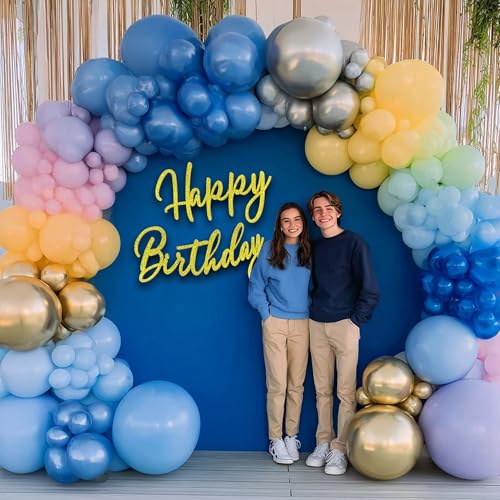 Glitter Gold Felt Happy Birthday Sign 2-Set Party Backdrop Decoration