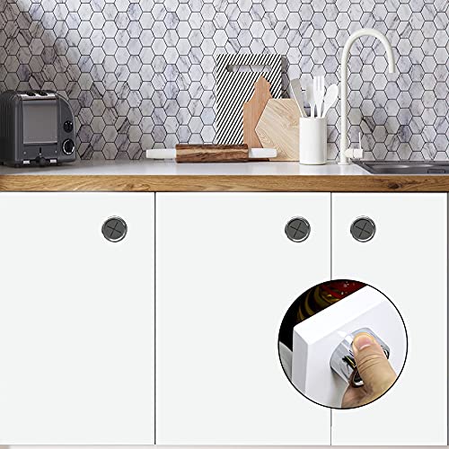 Philbinden 3-Piece Adhesive Towel Hooks - Chrome Round Dish Towel Holder