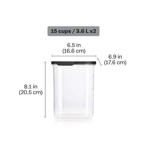 Tupperware Crystal Clear Store & Serve Collection Ultra Clear Big Square Tritan/Copolyester Food Storage Container Set, Dishwasher Safe and BPA Free (2 Containers, 2 Lids)