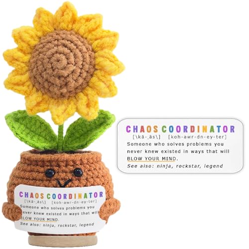 Handmade Crochet Sunflower Gift for Coworkers & Teachers