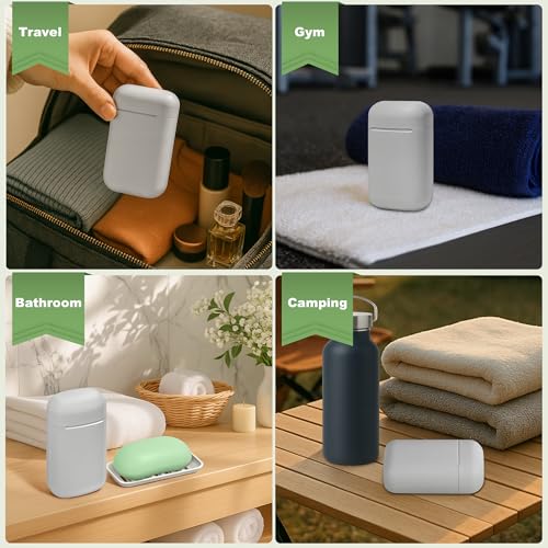 Leak-Proof Travel Soap Case with Drainage Tray - Gray Soap Holder