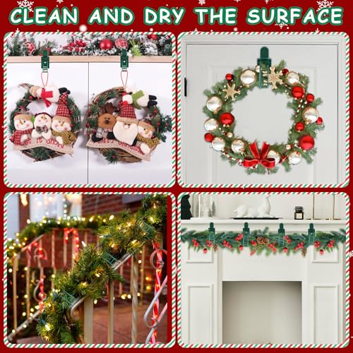 Green Mantle Garland Hangers Set - Adjustable Christmas Decor Ties, 30 Pack