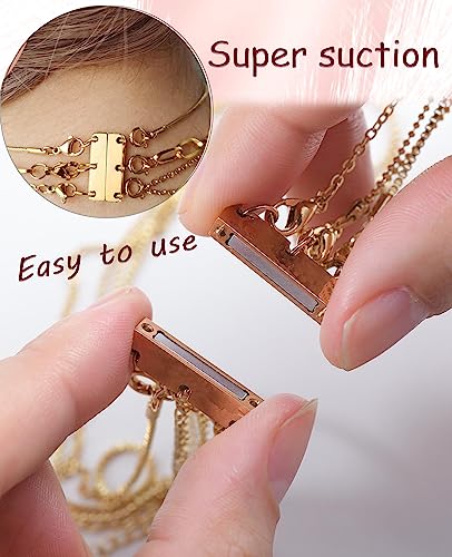 Gold & Silver Necklace Layering Clasps for Women - 2 Pack
