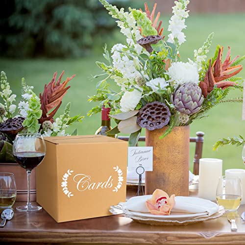 Kraft Wedding Card Box - Rustic Reception Gift Card Holder - 7.9"