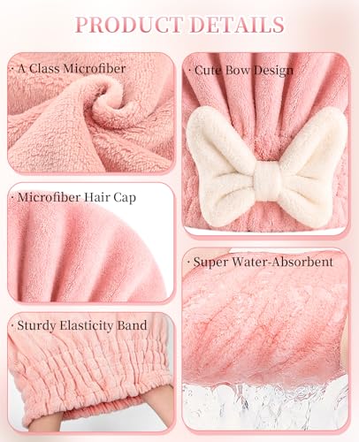 DAWZMR 3-Pack Microfiber Hair Towel Wrap, Super Absorbent Hair Turban