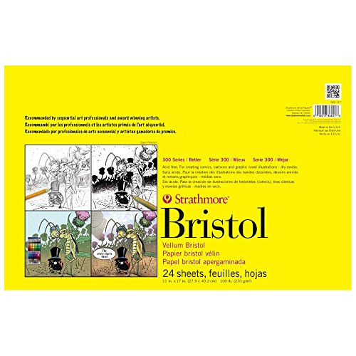 Strathmore 300 Series Bristol Vellum Paper Pad, 11x17, 100lb, 24 Sheets