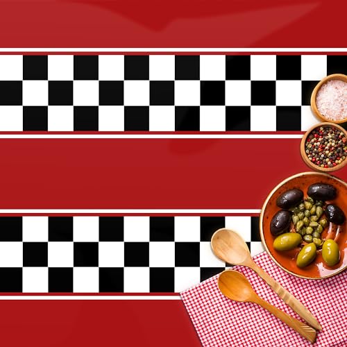 Checkered Race Car Tablecloths - 3 Pack, 54"x108" Disposable
