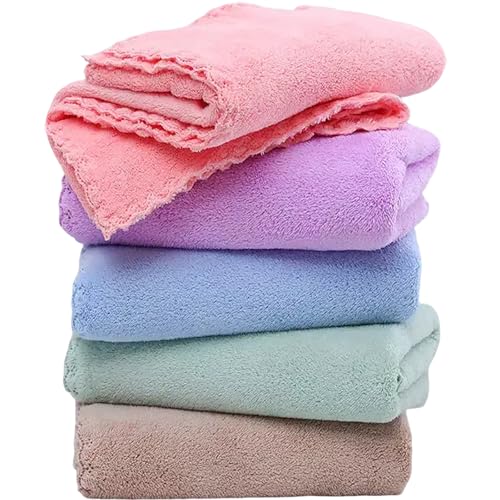 Ultra-Soft Cotton Washcloths Set - 5 Pack, Quick-Drying Face Towels