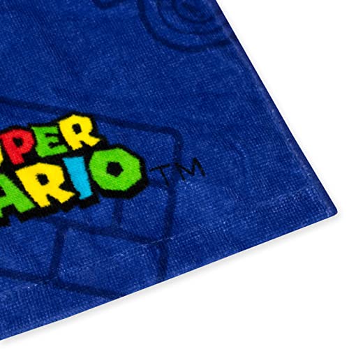 Super Mario Boys Gaming Hooded Towel Poncho Swimwear for Kids One Size Blue