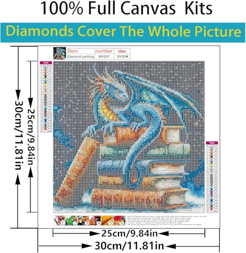 Dragon Square Diamond Painting Kit 12x12 in - Full Drill Art