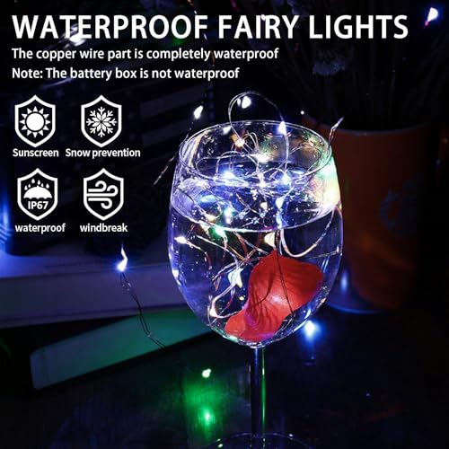 8 Pack Multicolor Fairy Lights Battery Operated 7ft 20 LEDs for Mason Jars Christmas Halloween Parties - Variation of This Listing
