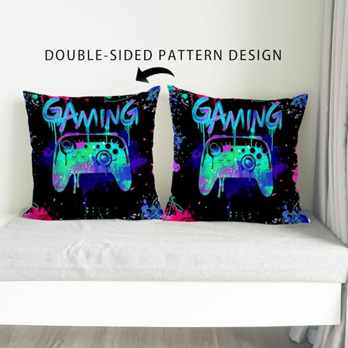 Gamer Room Decor Pillow Cover 18x18 - Blue001 Set of 1