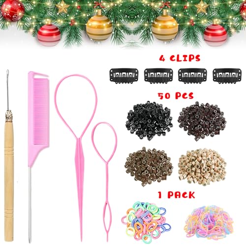 Hair Tinsel Kit with Tools Heat Resistant Fairy Glitter Hair Extensions